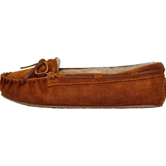 Minnetonka Women's Cally Trapper Moccasin Slipper, Brown, Size 8 M - Picture 6 of 6